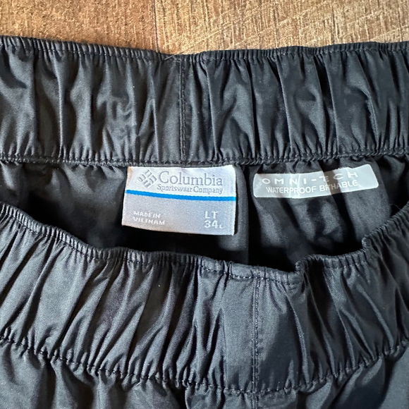Men's Columbia Black Rain Pants Size LT - Picture 2 of 5